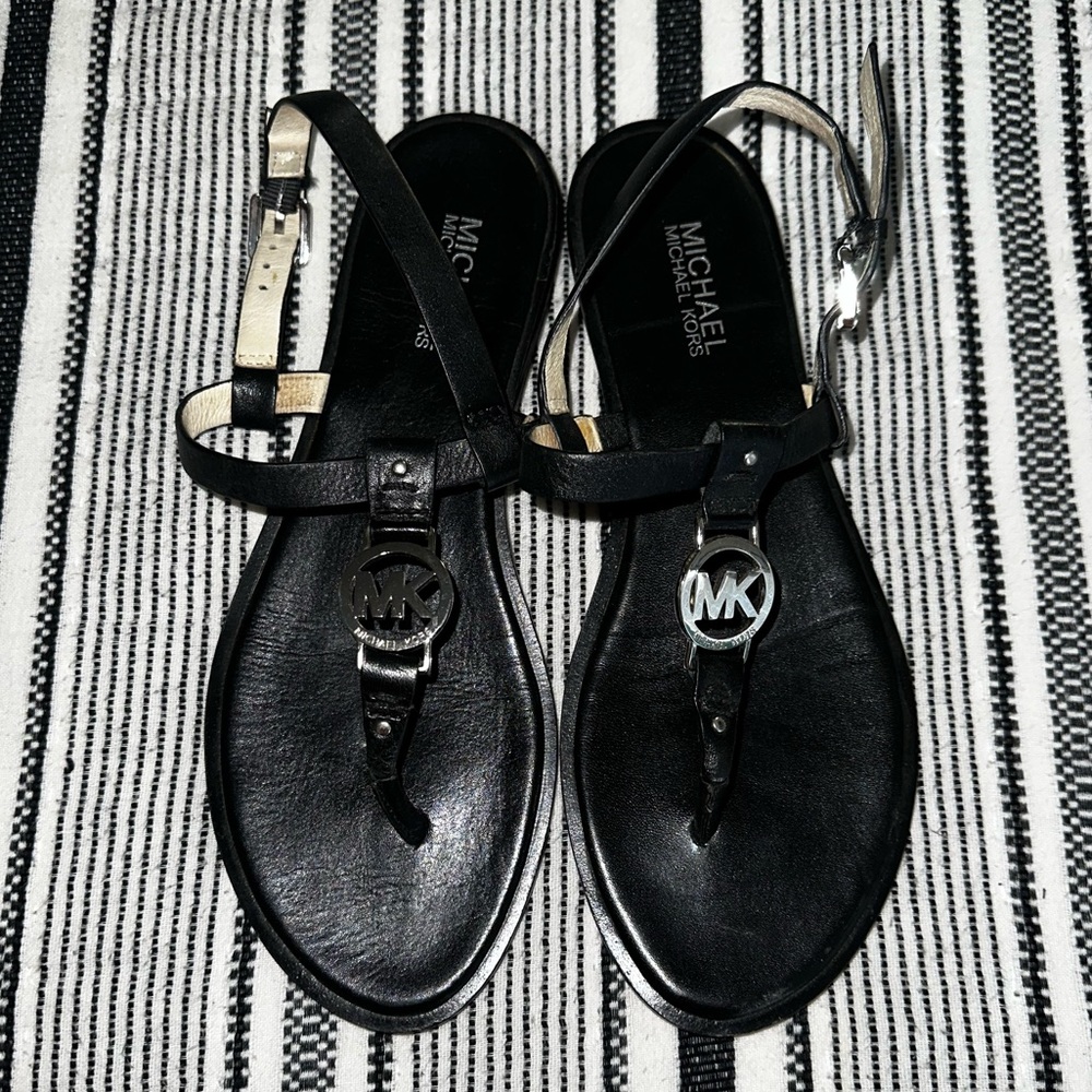 Michael Kors strappy flat sandals, size 9